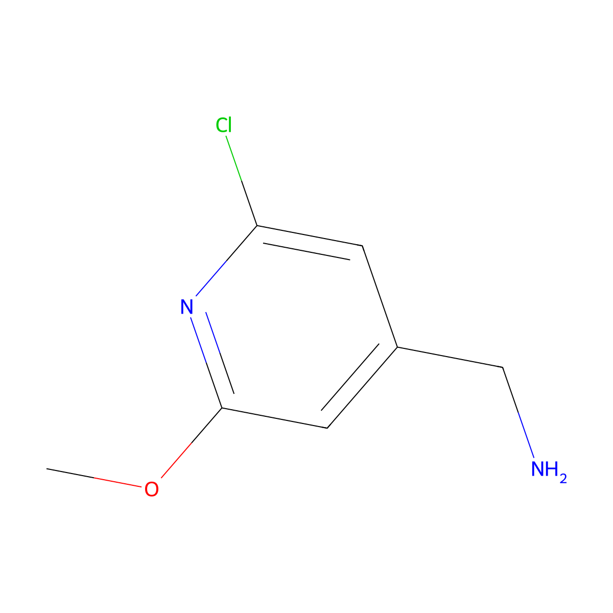 (2-Chloro-6-methoxypyridin-4-YL)methanamine molecular structure, CAS 1256788-06-3