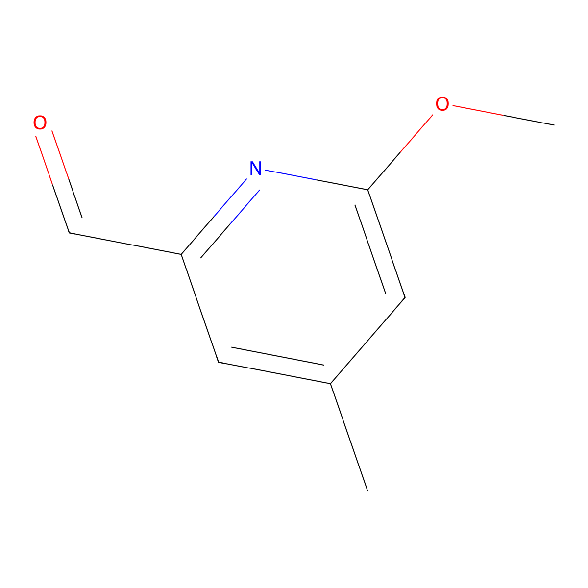 6-Methoxy-4-methylpicolinaldehyde molecular structure, CAS 1256788-10-9