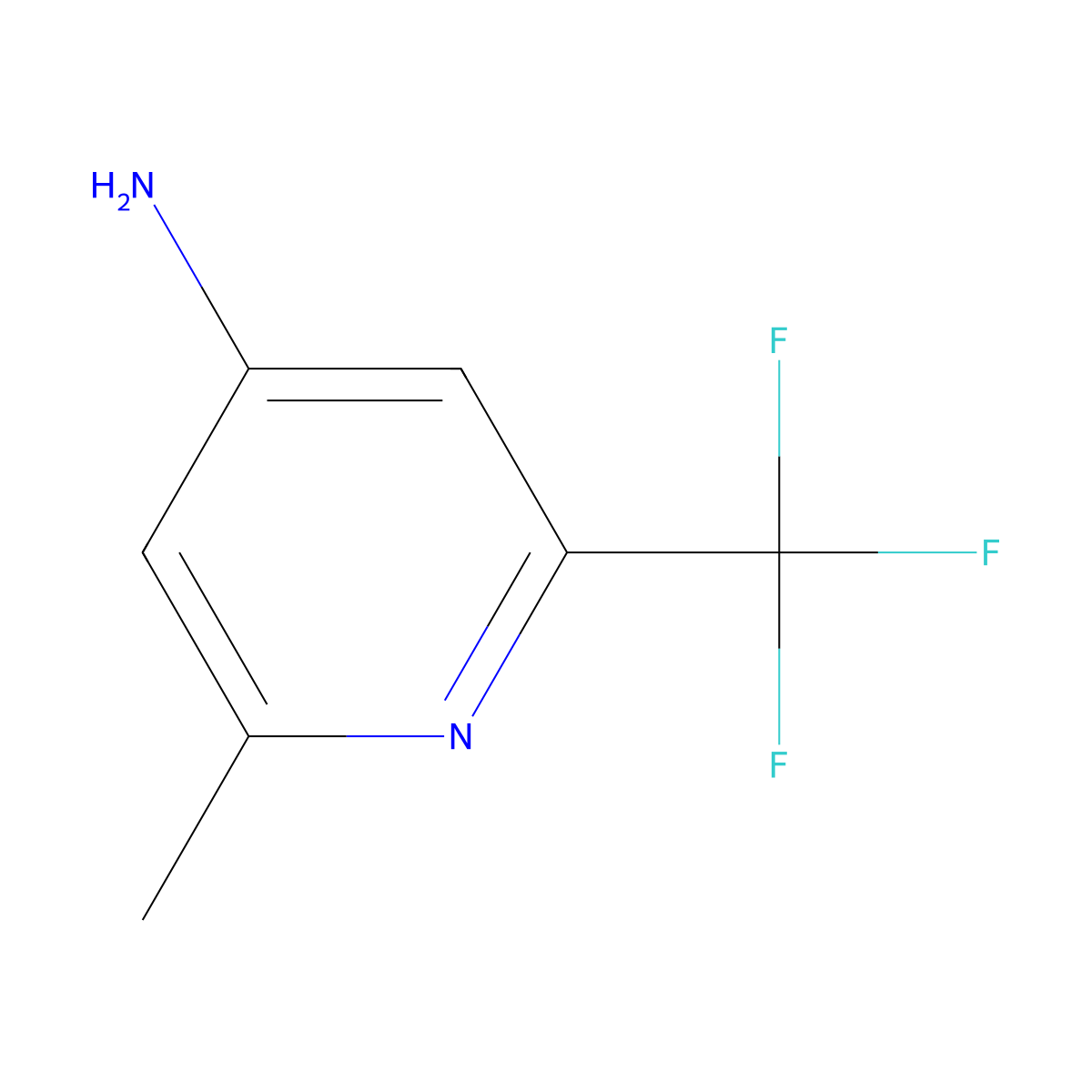 2-Methyl-6-(trifluoromethyl)pyridin-4-amine molecular structure, CAS 1256788-12-1