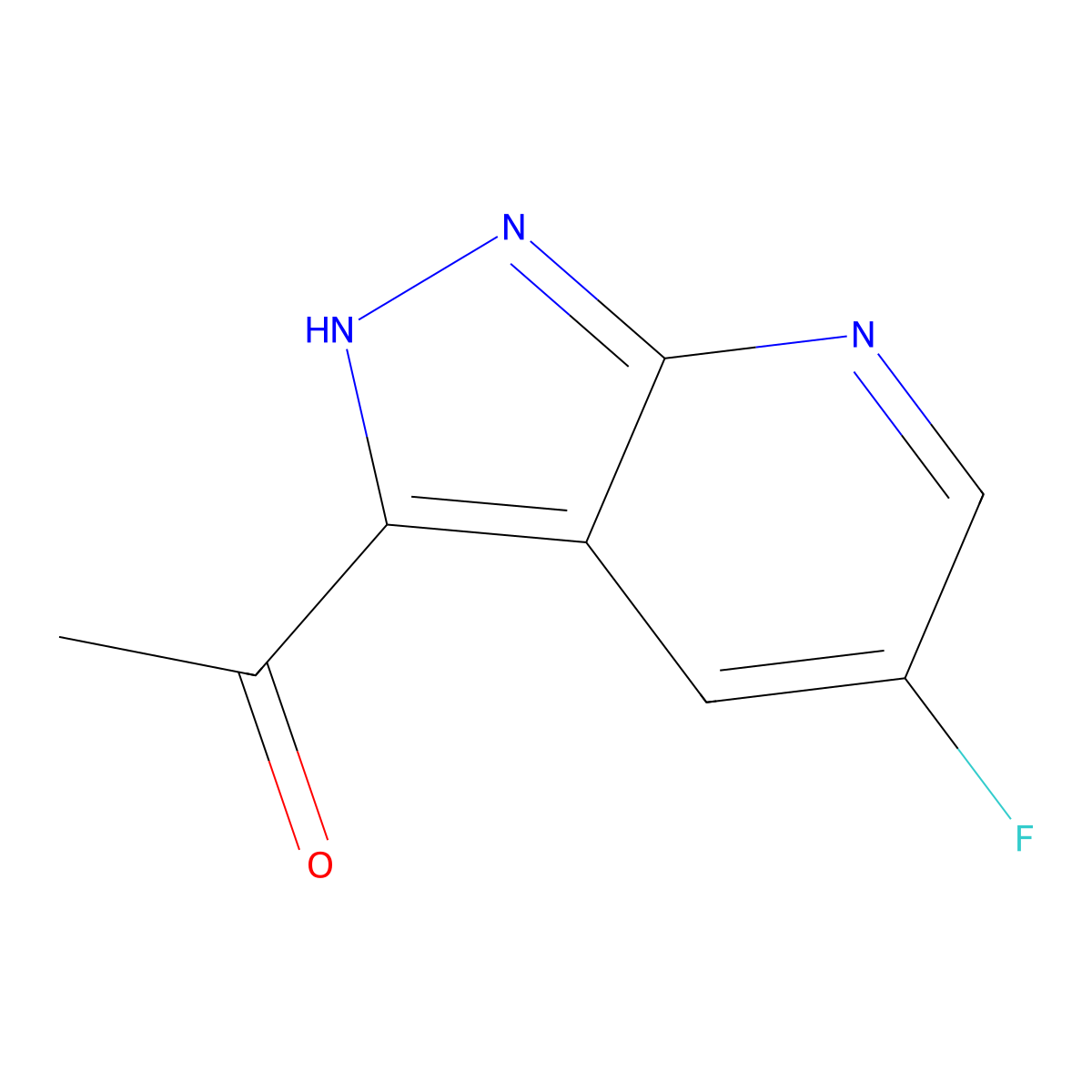 1-(5-Fluoro-1H-pyrazolo[3,4-b]pyridin-3-yl)ethanone molecular structure, CAS 1256788-17-6