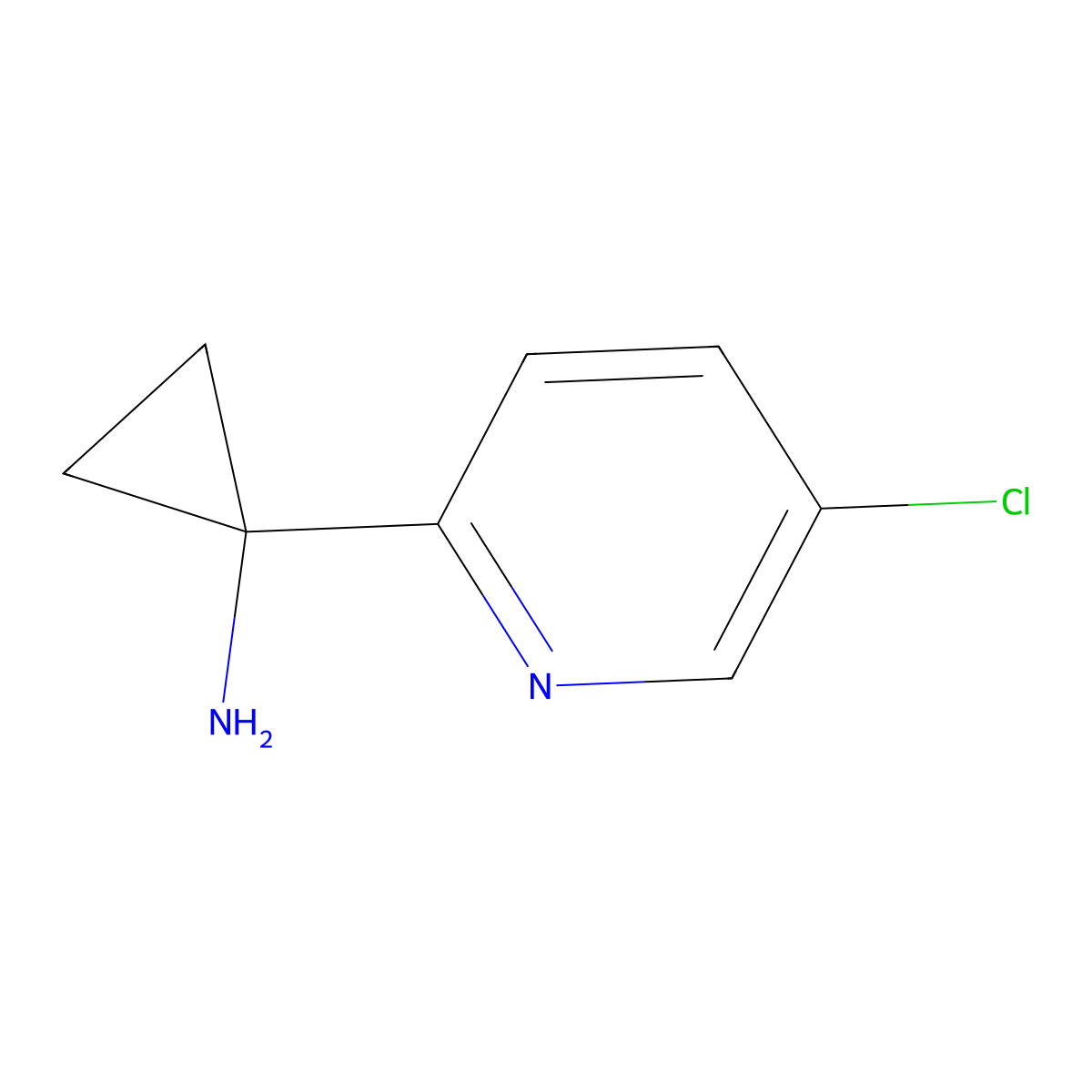1-(5-Chloropyridin-2-yl)cyclopropan-1-amine molecular structure, CAS 1256788-21-2