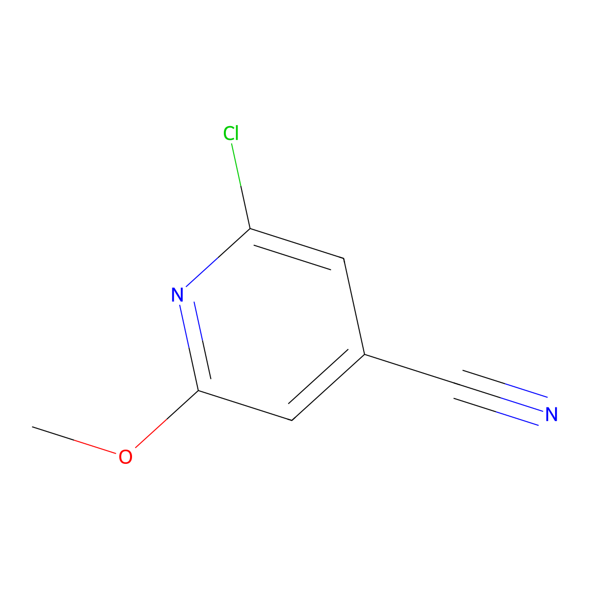2-Chloro-6-methoxyisonicotinonitrile molecular structure, CAS 1256788-36-9