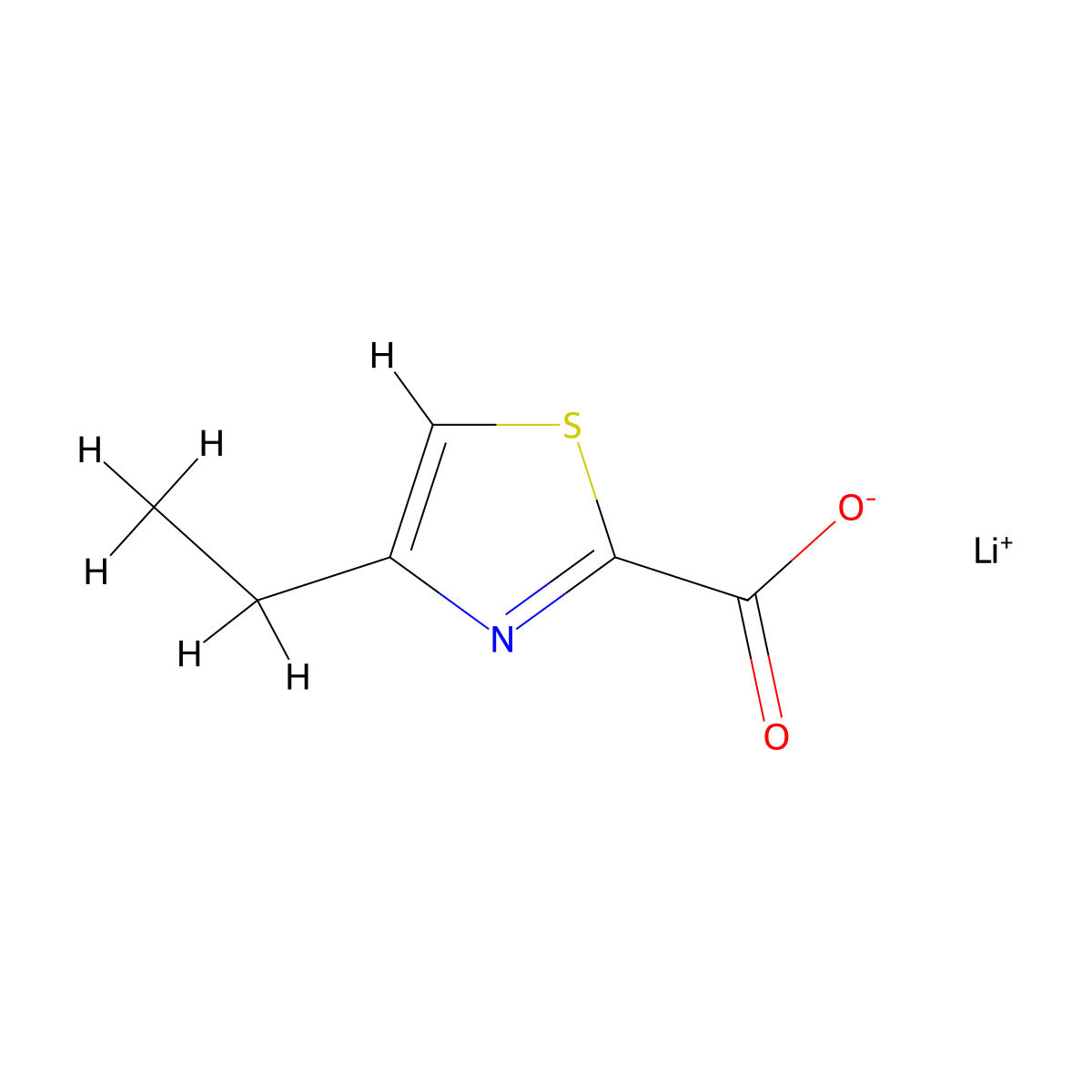 Lithium 4-ethylthiazole-2-carboxylate molecular structure, CAS 1256788-37-0