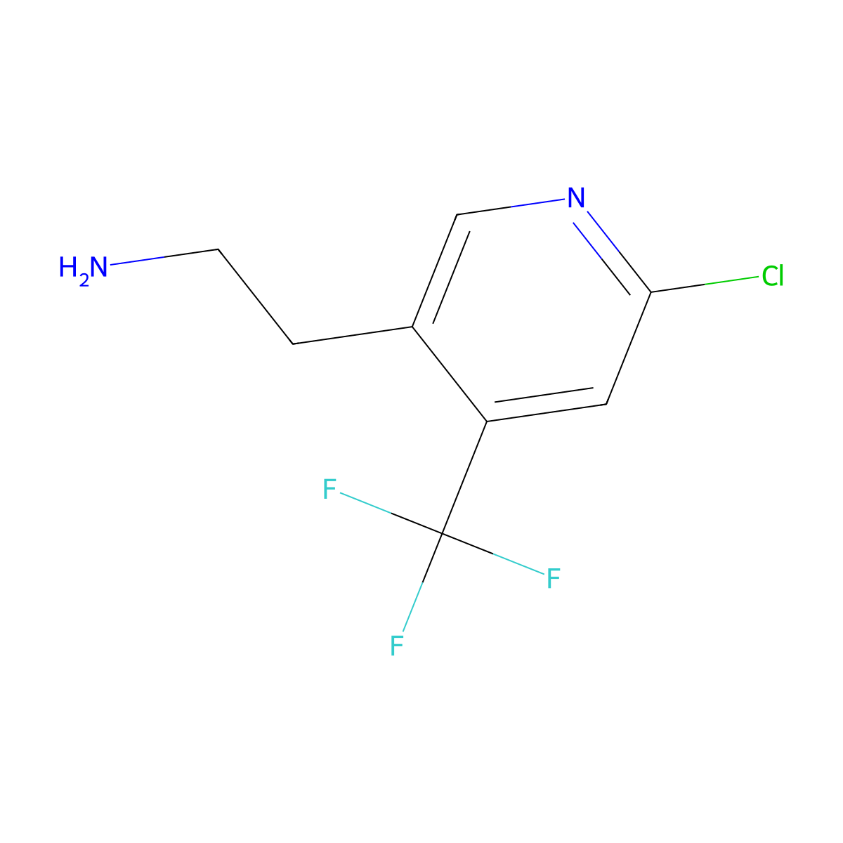 2-(6-Chloro-4-(trifluoromethyl)pyridin-3-yl)ethan-1-amine molecular structure, CAS 1256788-40-5