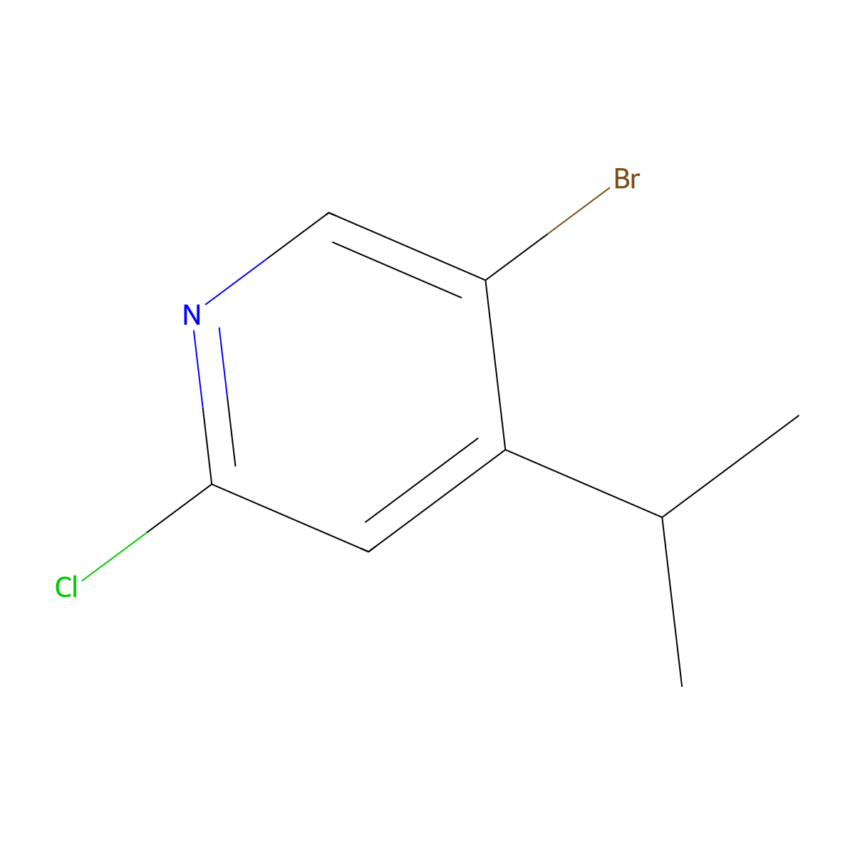 5-Bromo-2-chloro-4-isopropylpyridine molecular structure, CAS 1256788-44-9