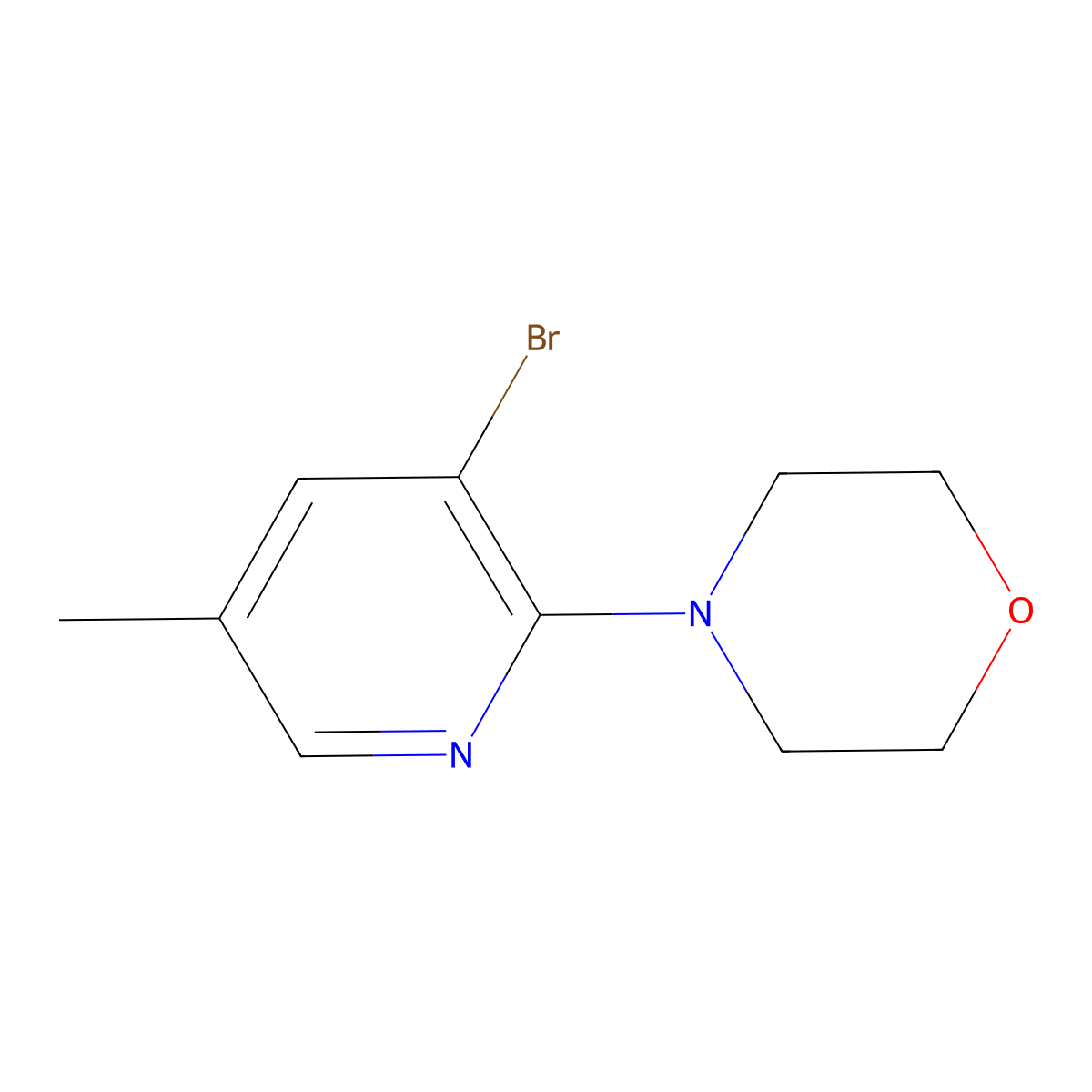 Morpholine, 4-(3-bromo-5-methyl-2-pyridinyl)- molecular structure, CAS 1256788-46-1