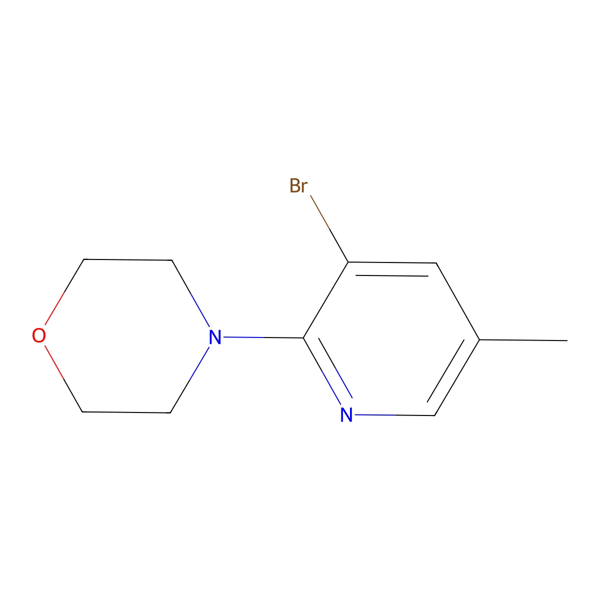 Morpholine, 4-(3-bromo-5-methyl-2-pyridinyl)- molecular structure, CAS 1256788-46-1