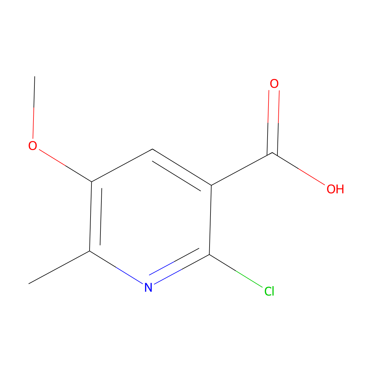 2-Chloro-5-methoxy-6-methylpyridine-3-carboxylic acid molecular structure, CAS 1256788-47-2