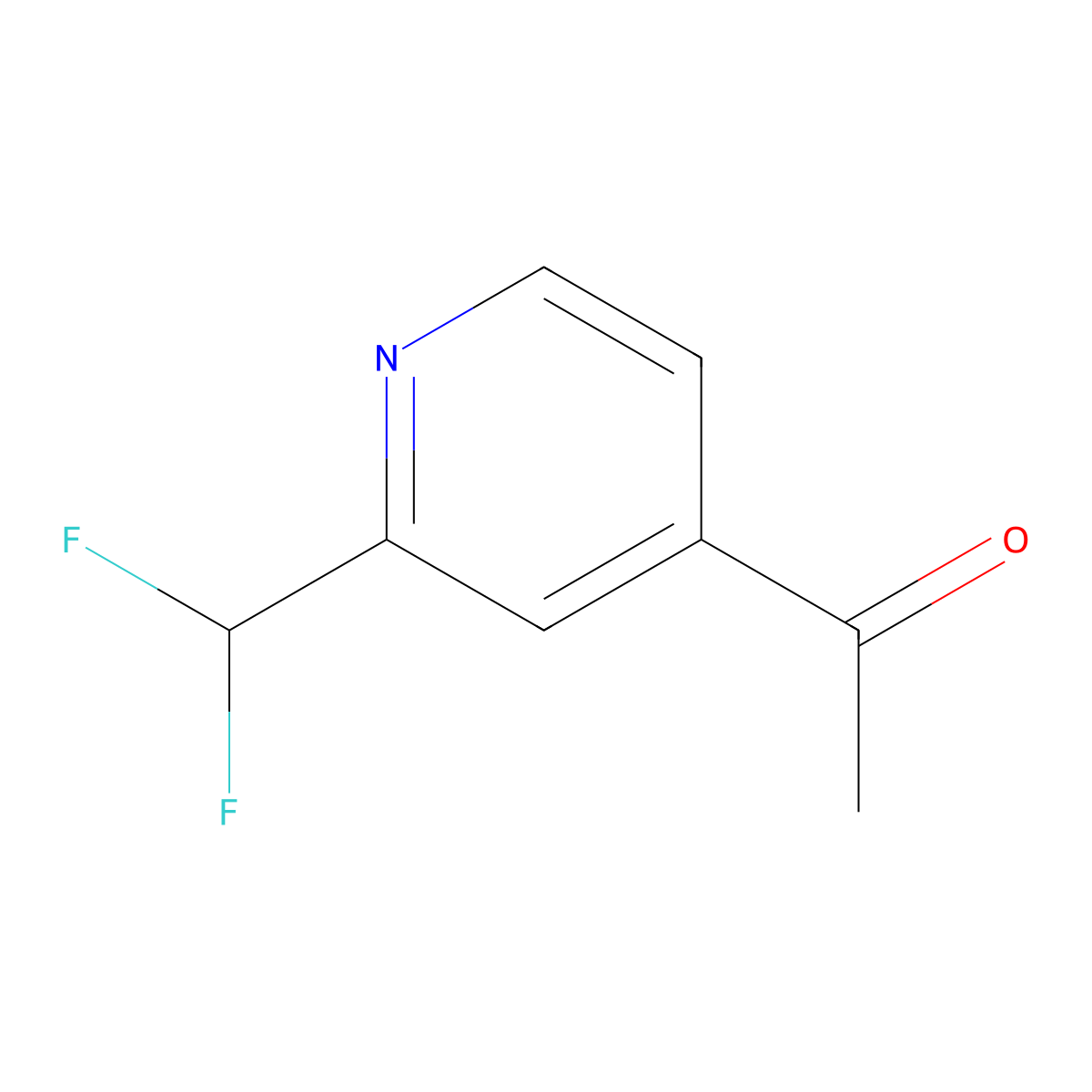 1-[2-(Difluoromethyl)pyridin-4-yl]ethan-1-one molecular structure, CAS 1256788-49-4