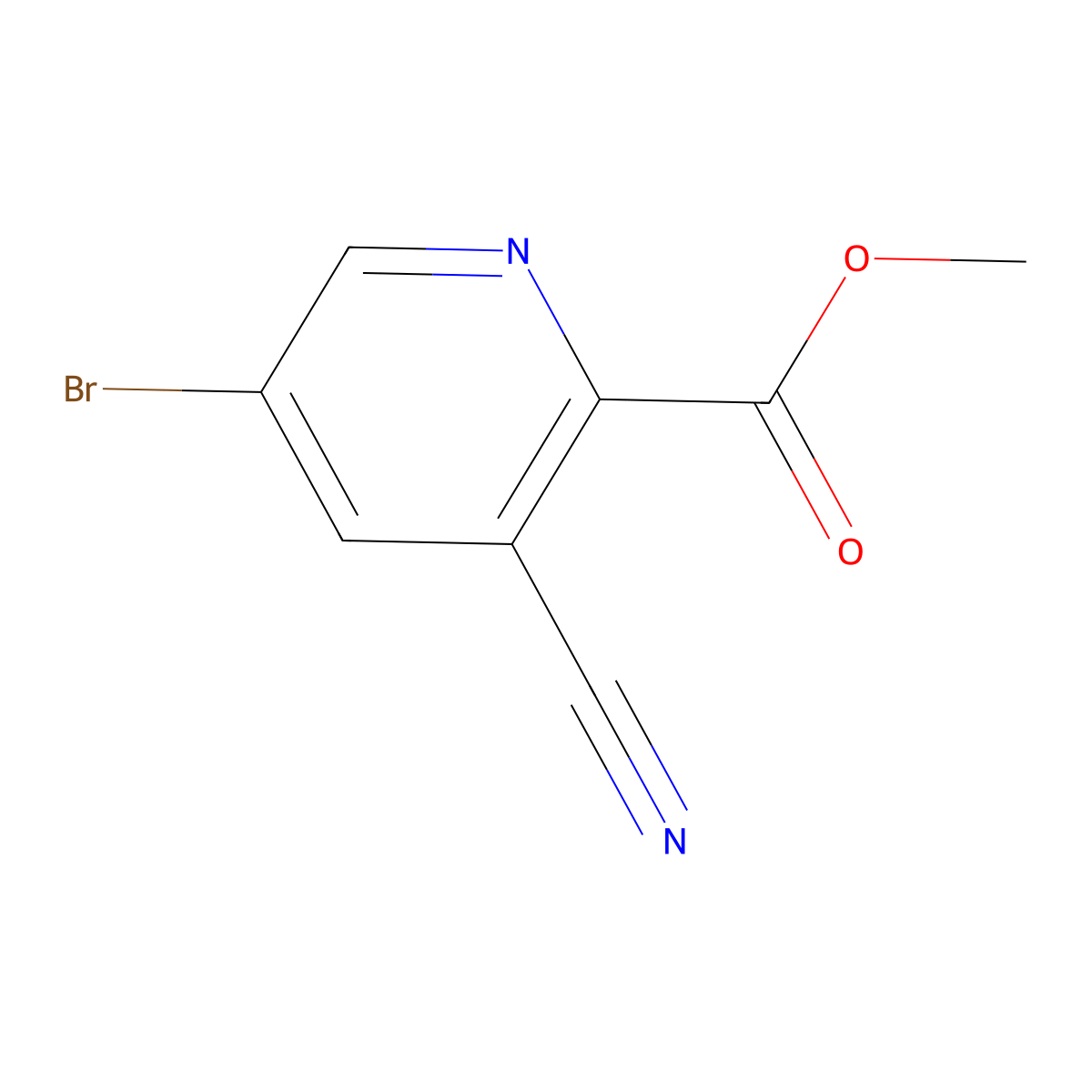 Methyl 5-bromo-3-cyanopicolinate molecular structure, CAS 1256788-57-4