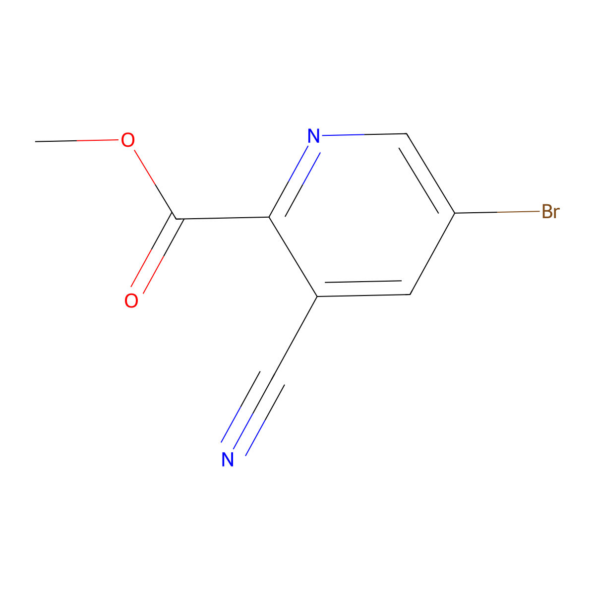 Methyl 5-bromo-3-cyanopicolinate molecular structure, CAS 1256788-57-4