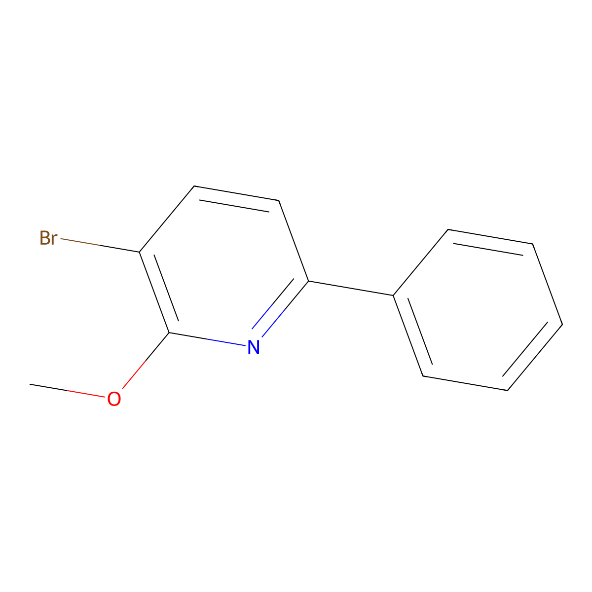 3-Bromo-2-methoxy-6-phenylpyridine molecular structure, CAS 1256788-69-8