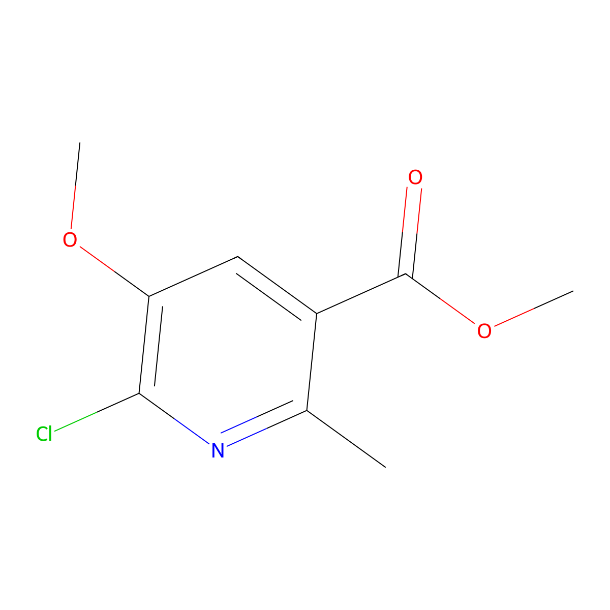 Methyl 6-chloro-5-methoxy-2-methylnicotinate molecular structure, CAS 1256788-70-1