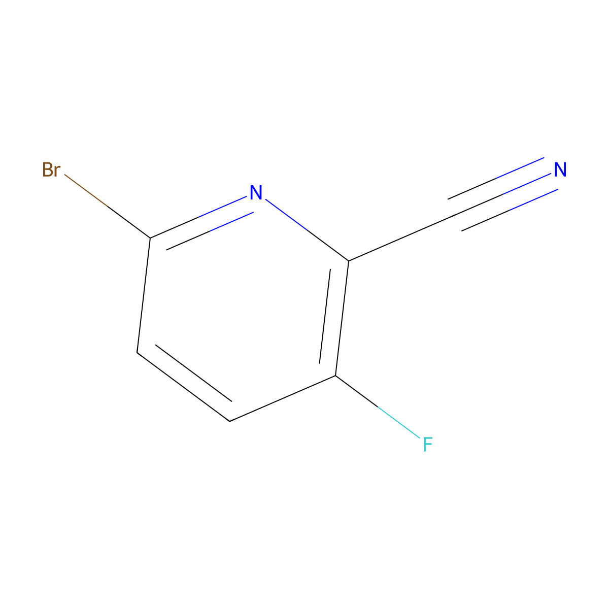 6-Bromo-3-fluoropyridine-2-carbonitrile molecular structure, CAS 1256788-71-2