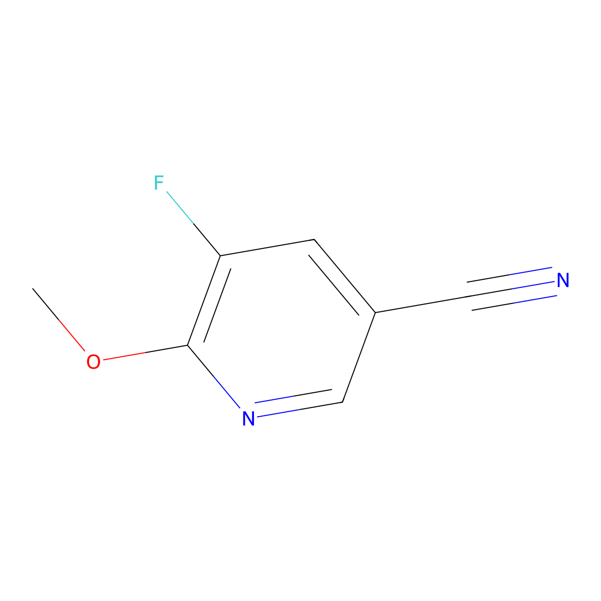 5-Fluoro-6-methoxynicotinonitrile molecular structure, CAS 1256788-78-9