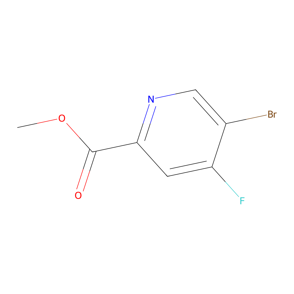 Methyl 5-bromo-4-fluoropicolinate molecular structure, CAS 1256788-80-3