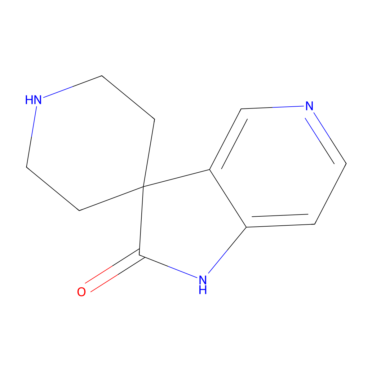 2',3'-Dihydrospiro{piperidine-4,1'-pyrrolo[3,2-c]pyridine}-2'-one hydrochloride molecular structure, CAS 1256788-98-3