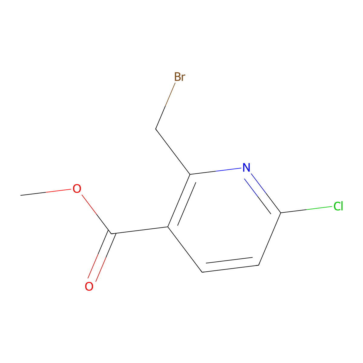 Methyl 2-(bromomethyl)-6-chloropyridine-3-carboxylate molecular structure, CAS 1256789-01-1