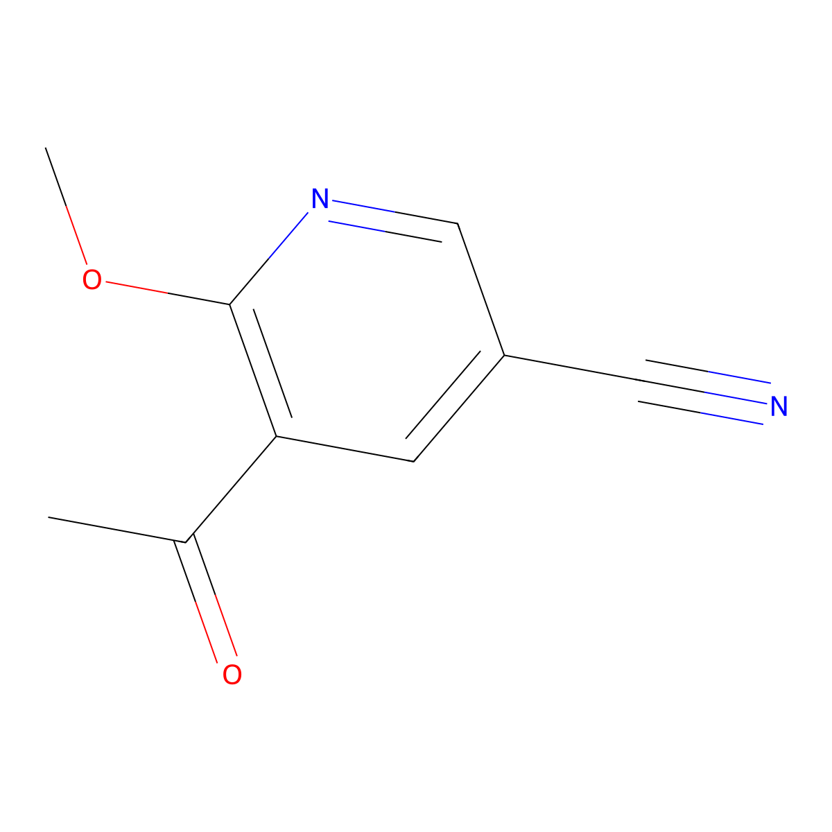 5-Acetyl-6-methoxynicotinonitrile molecular structure, CAS 1256789-08-8