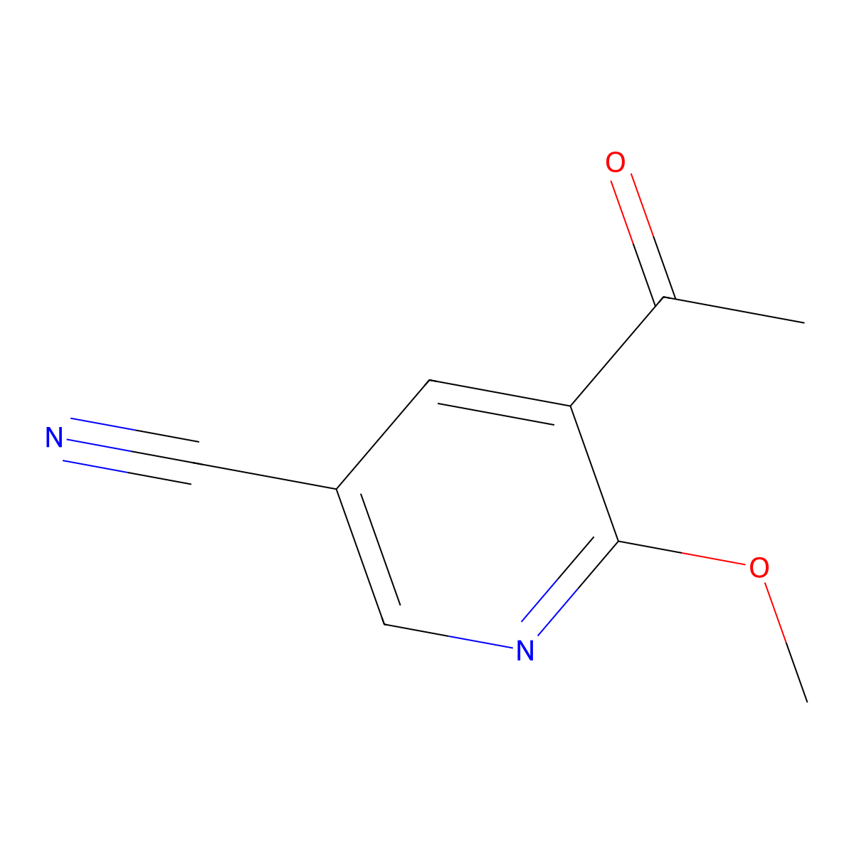 5-Acetyl-6-methoxynicotinonitrile molecular structure, CAS 1256789-08-8