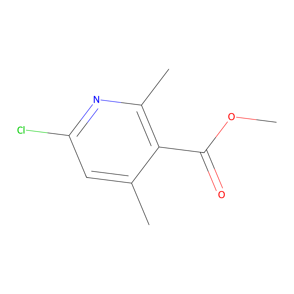 Methyl 6-chloro-2,4-dimethylnicotinate molecular structure, CAS 1256789-09-9