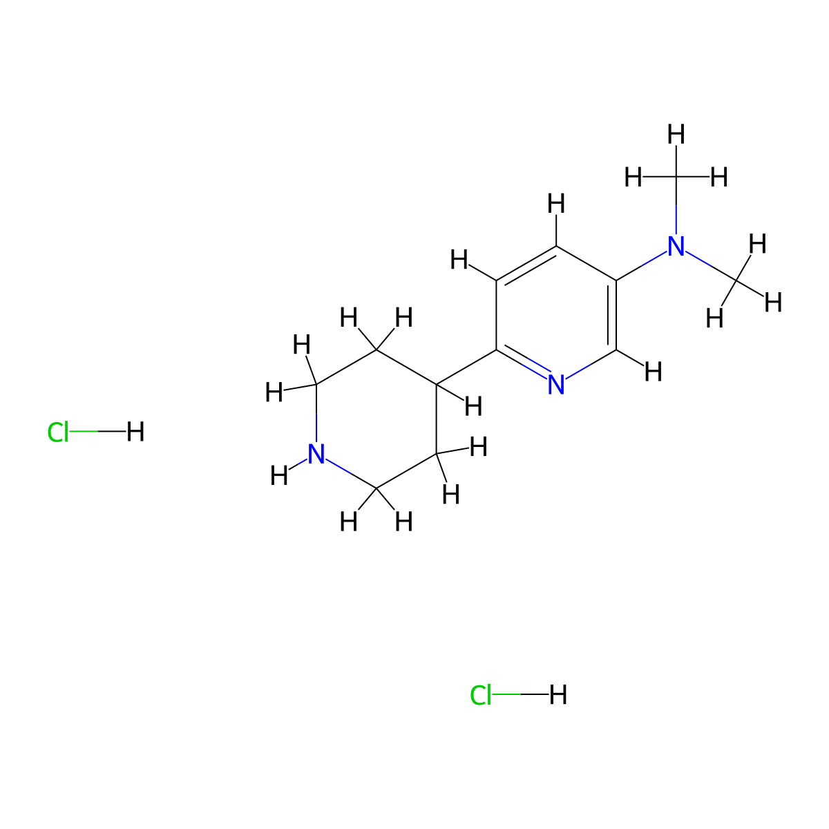 N,N-Dimethyl-6-piperidin-4-ylpyridin-3-amine dihydrochloride molecular structure, CAS 1256789-17-9