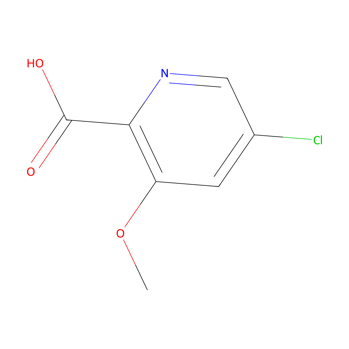 5-Chloro-3-methoxy-pyridine-2-carboxylic acid molecular structure, CAS 1256789-21-5