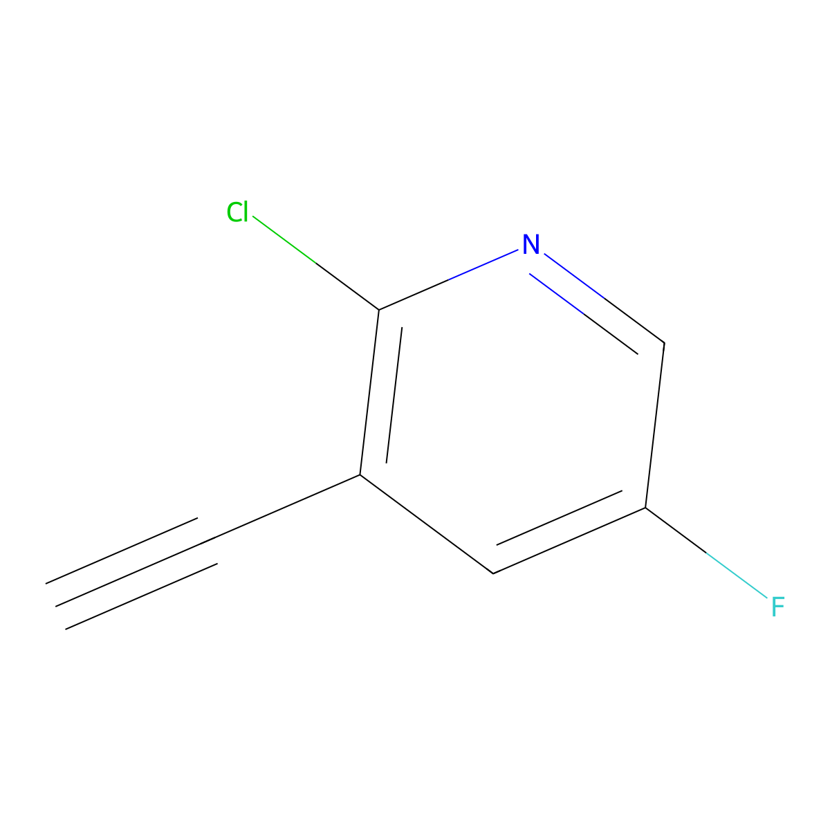 2-Chloro-3-ethynyl-5-fluoropyridine molecular structure, CAS 1256789-32-8