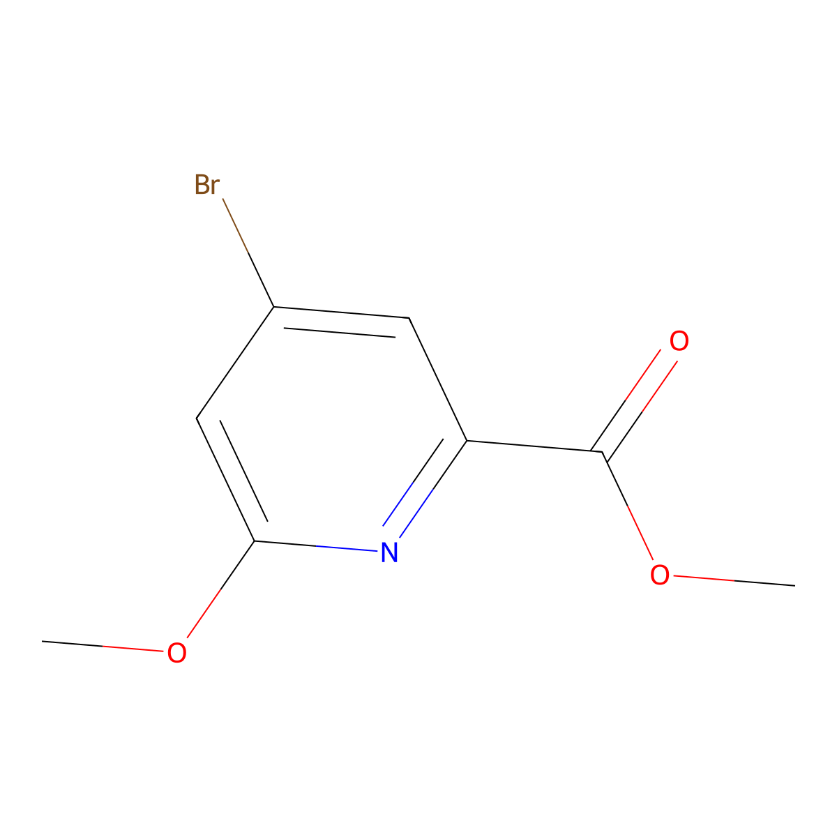 Methyl 4-bromo-6-methoxypicolinate molecular structure, CAS 1256789-39-5
