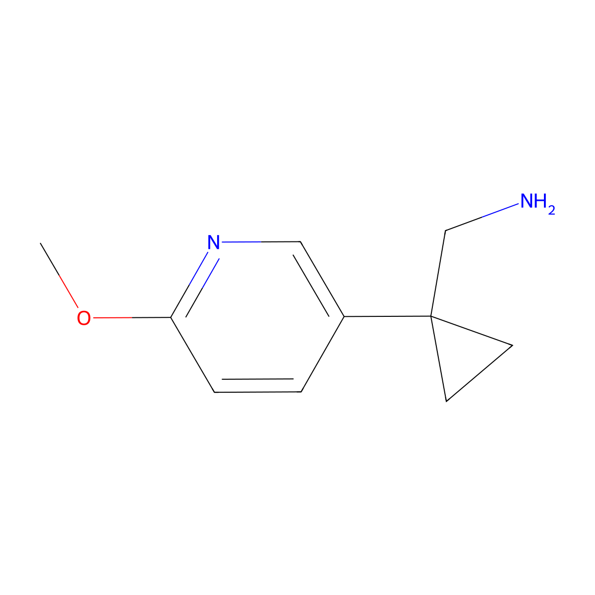 1-[1-(6-Methoxypyridin-3-yl)cyclopropyl]methanamine molecular structure, CAS 1256789-43-1