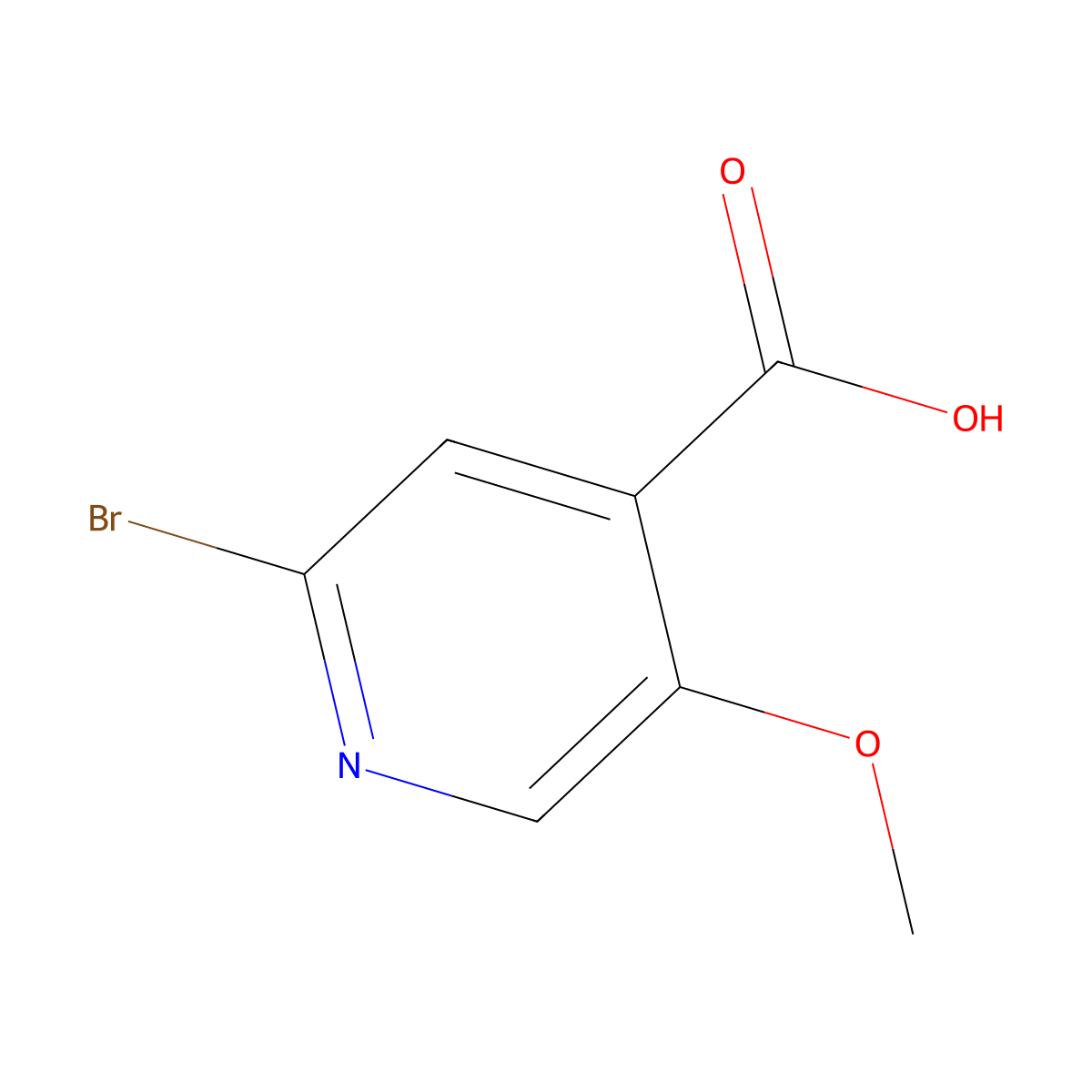 2-Bromo-5-methoxyisonicotinic acid molecular structure, CAS 1256789-55-5
