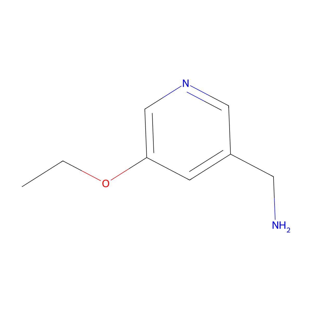 (5-Ethoxypyridin-3-yl)methanamine molecular structure, CAS 1256789-64-6