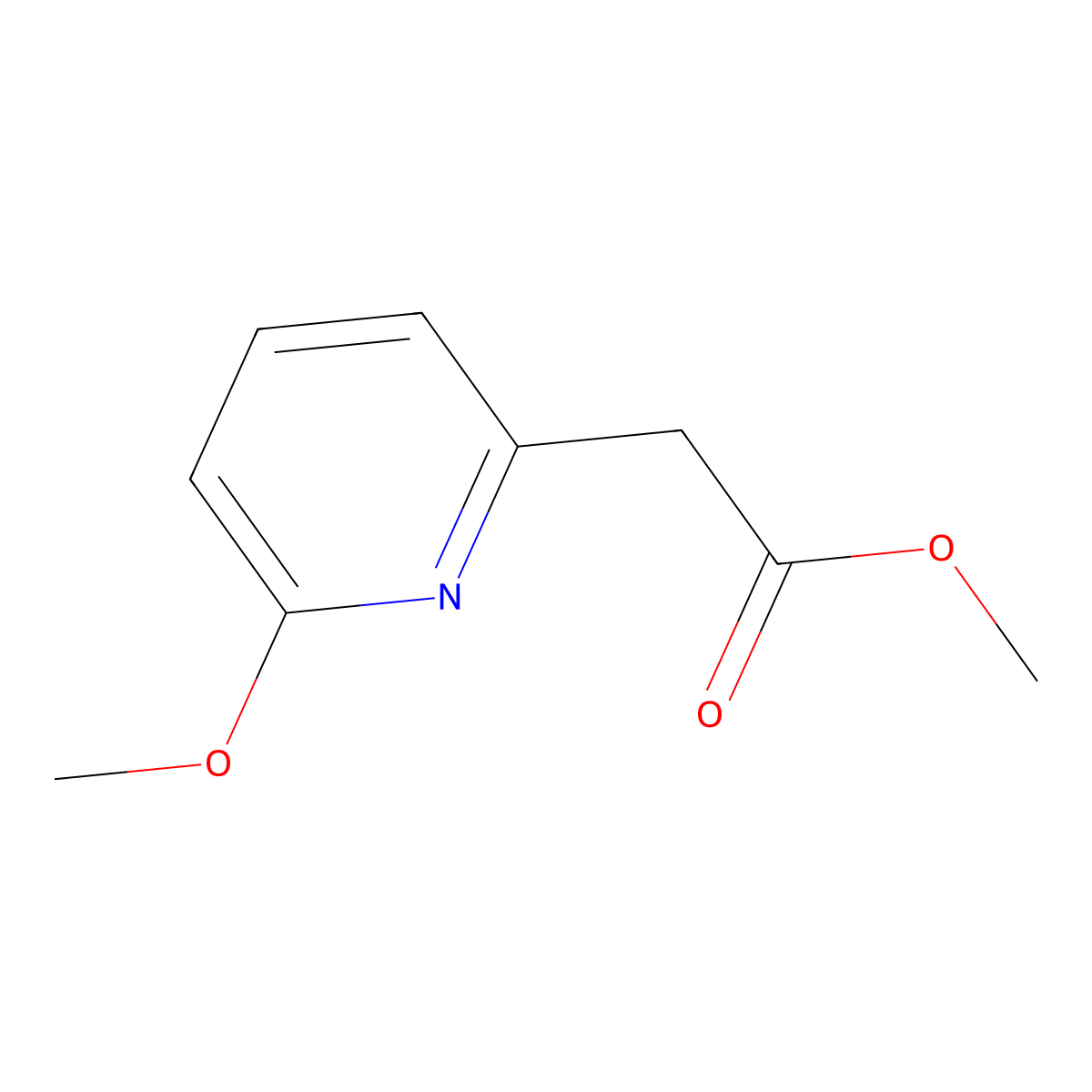 Methyl 2-(6-methoxypyridin-2-yl)acetate molecular structure, CAS 1256789-69-1