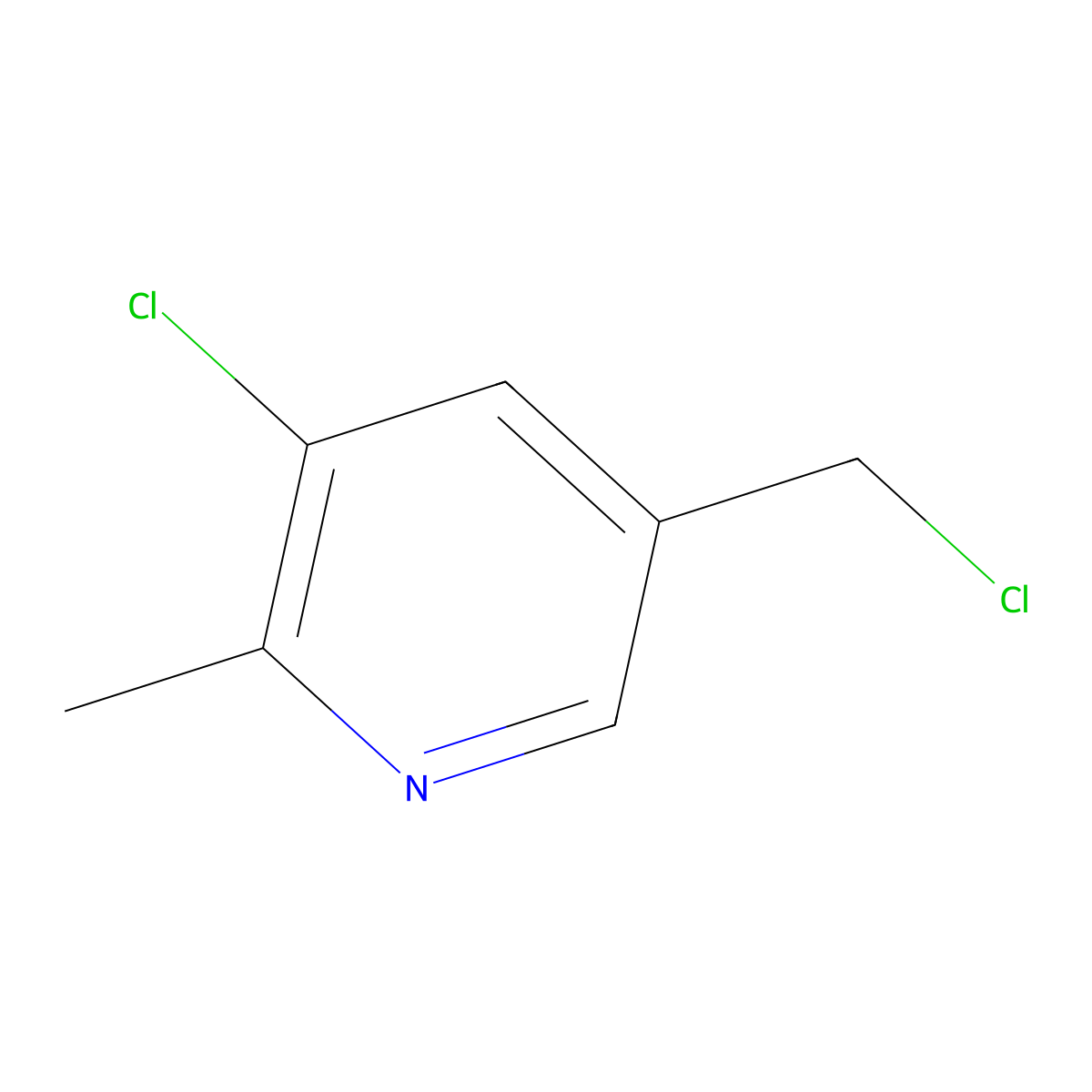 3-Chloro-5-(chloromethyl)-2-methylpyridine molecular structure, CAS 1256789-72-6