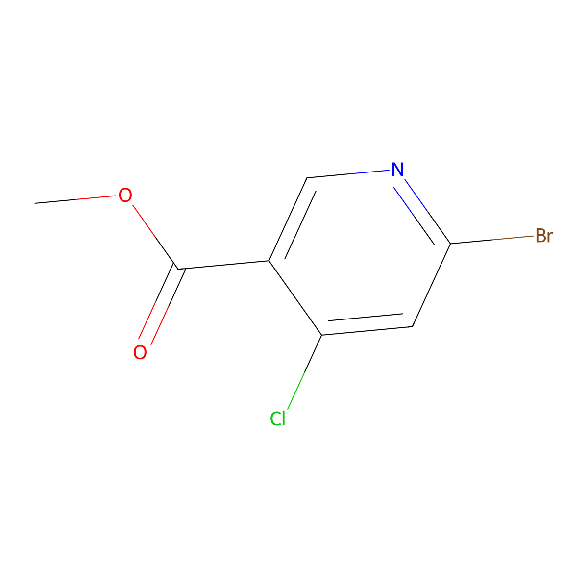 Methyl 6-bromo-4-chloronicotinate molecular structure, CAS 1256789-73-7