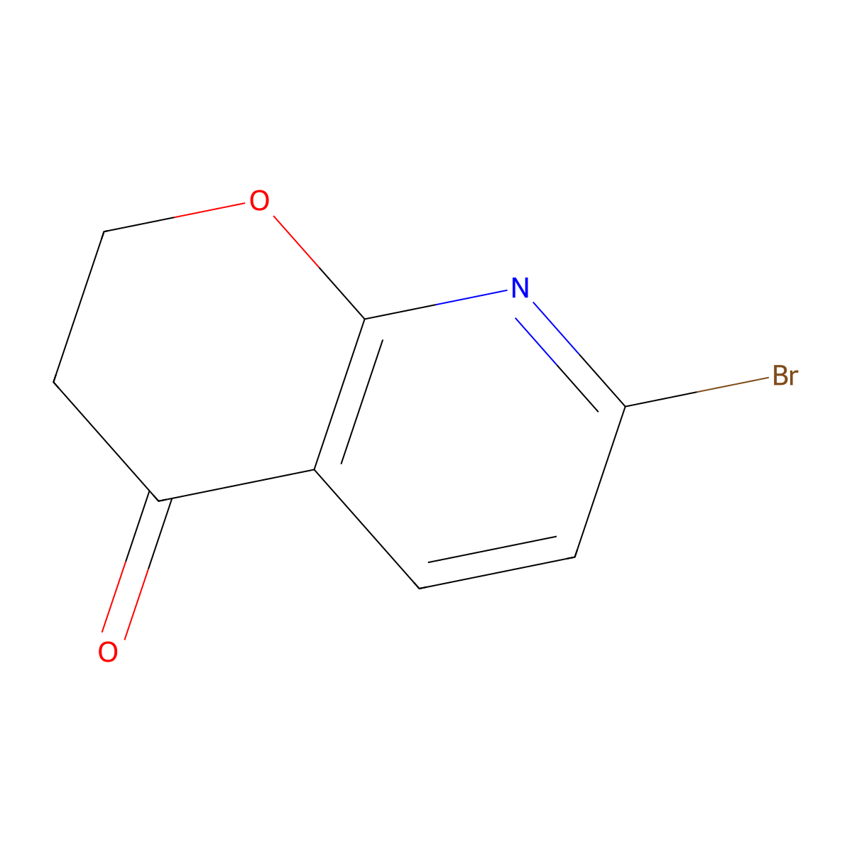 7-Bromo-2,3-dihydro-4H-pyrano(2,3-b)pyridin-4-one molecular structure, CAS 1256789-75-9