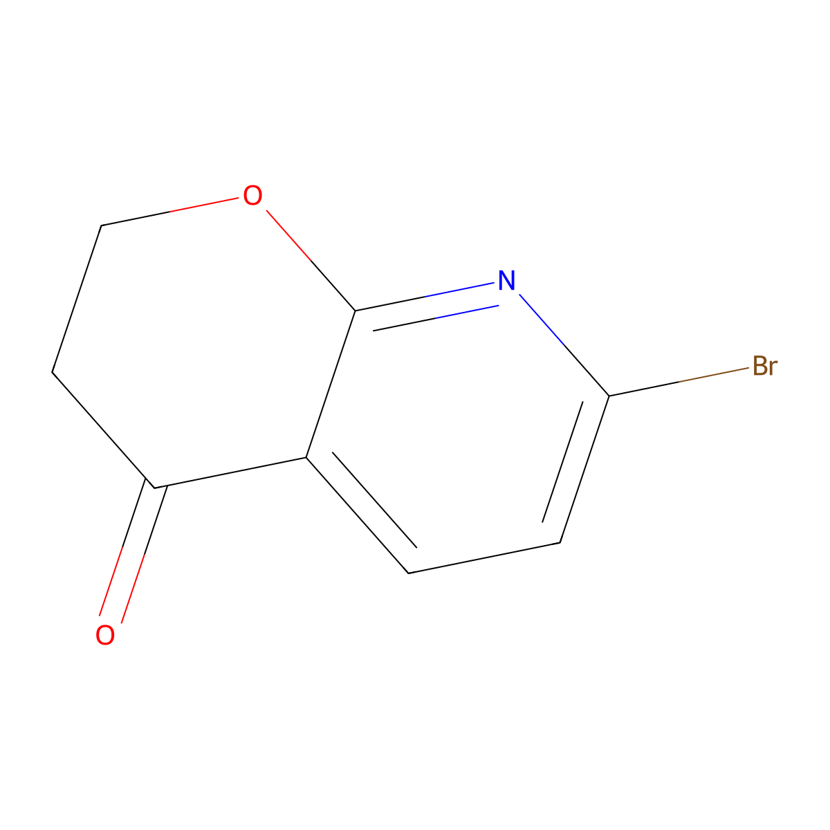 7-Bromo-2,3-dihydro-4H-pyrano(2,3-b)pyridin-4-one molecular structure, CAS 1256789-75-9