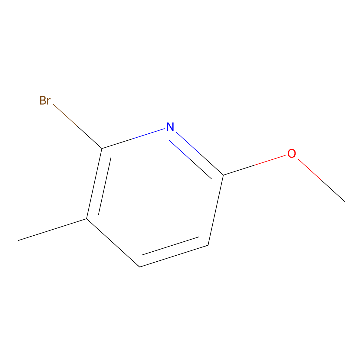 2-Bromo-6-methoxy-3-methylpyridine molecular structure, CAS 1256789-76-0