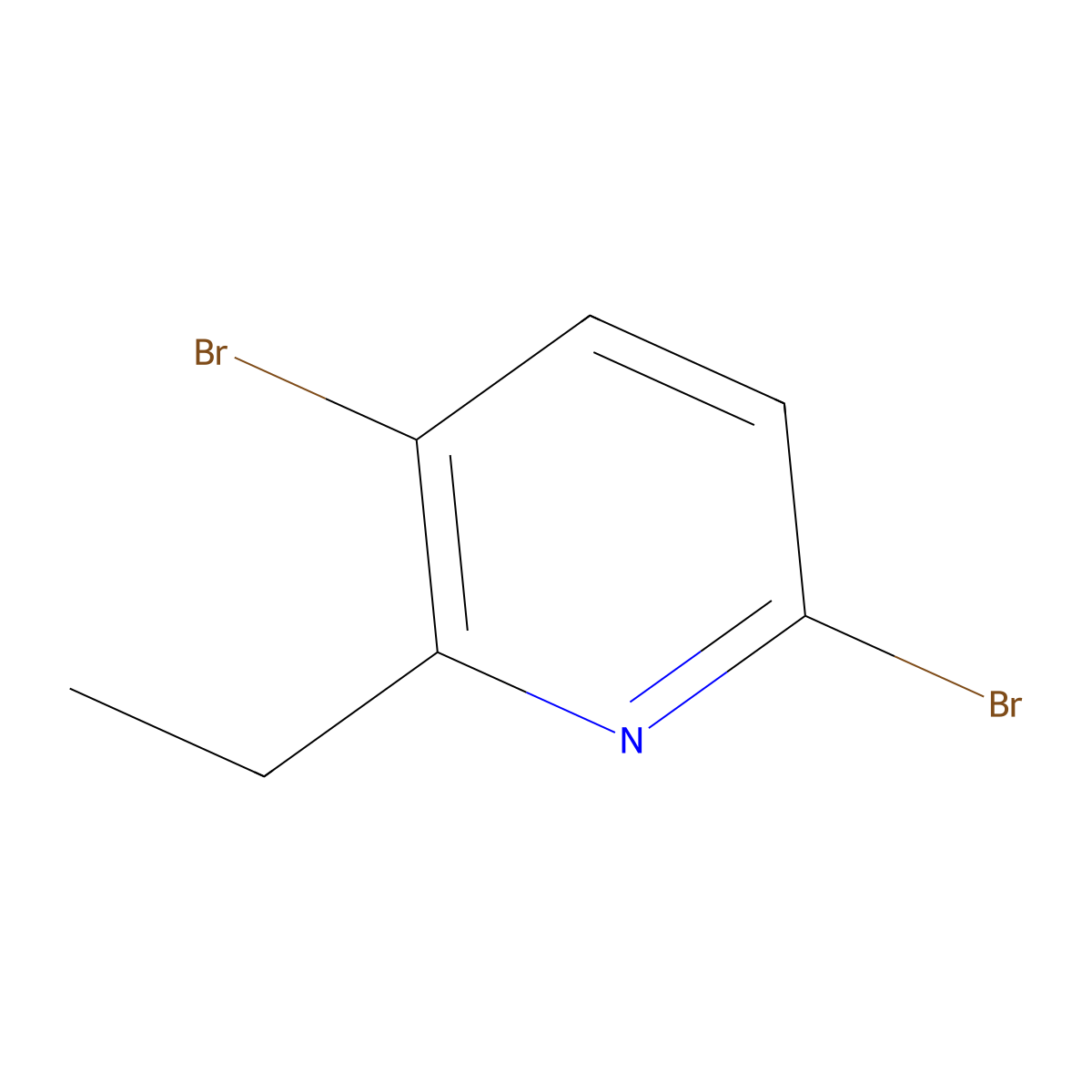 3,6-Dibromo-2-ethylpyridine molecular structure, CAS 1256789-82-8