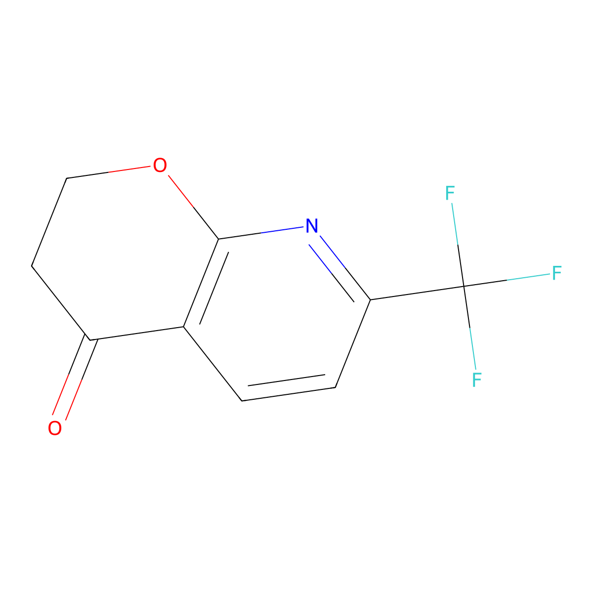 4H-Pyrano[2,3-b]pyridin-4-one, 2,3-dihydro-7-(trifluoromethyl)- molecular structure, CAS 1256789-87-3