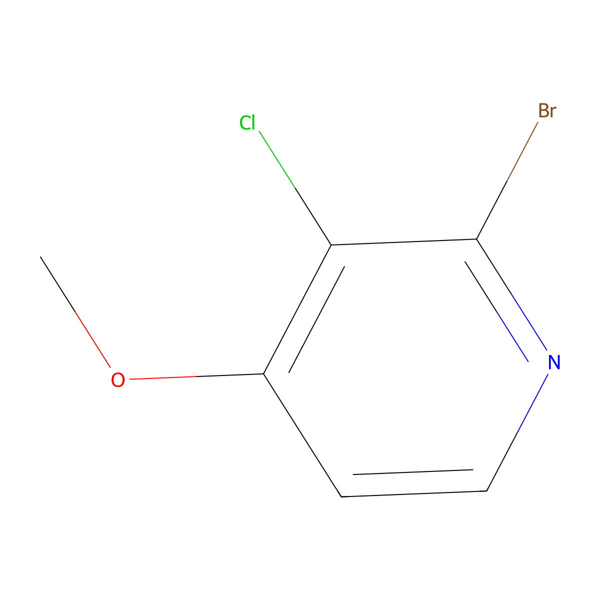 2-Bromo-3-chloro-4-methoxypyridine molecular structure, CAS 1256790-04-1