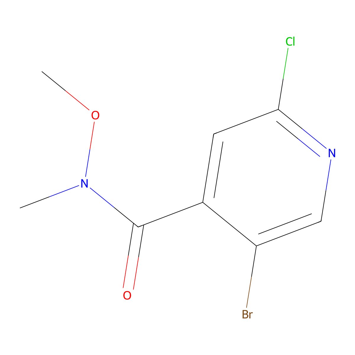 5-Bromo-2-chloro-N-methoxy-N-methylisonicotinamide molecular structure, CAS 1256790-08-5