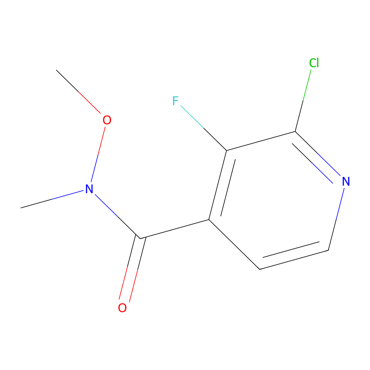 2-Chloro-3-fluoro-N-methoxy-N-methylisonicotinamide molecular structure, CAS 1256790-32-5