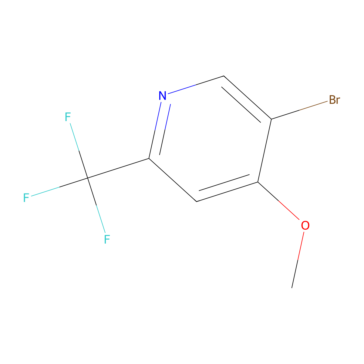 5-Bromo-4-methoxy-2-(trifluoromethyl)pyridine molecular structure, CAS 1256790-33-6