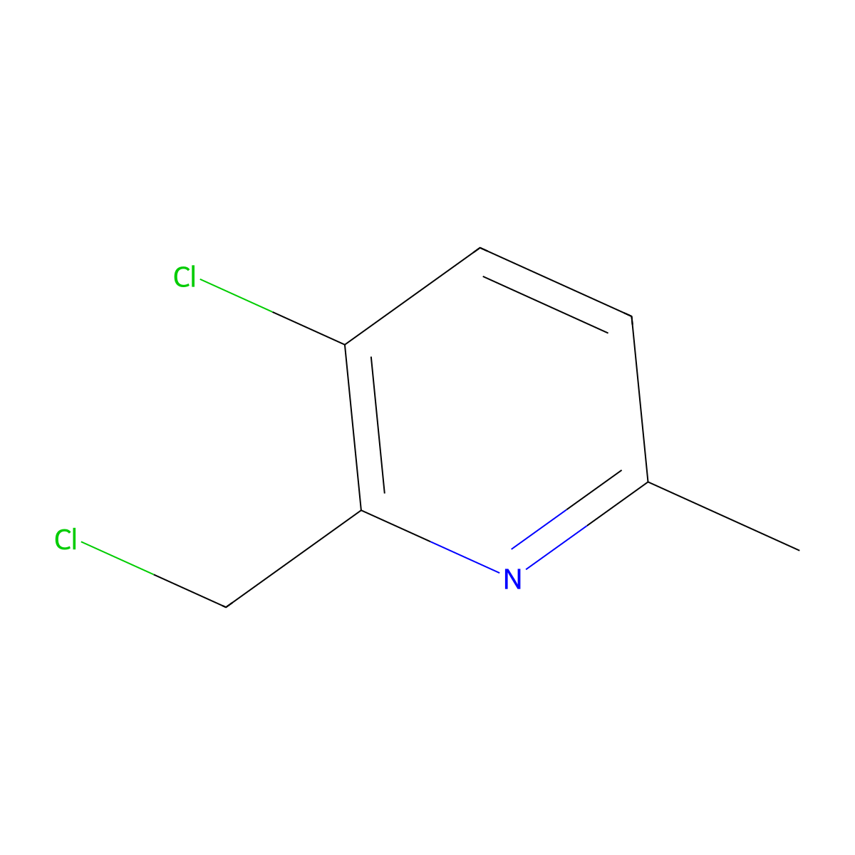 3-Chloro-2-(chloromethyl)-6-methylpyridine molecular structure, CAS 1256790-43-8