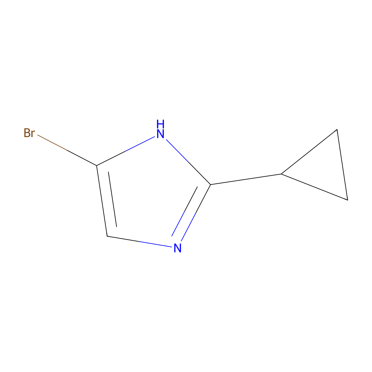 4-bromo-2-cyclopropyl-1H-imidazole molecular structure, CAS 1256790-50-7