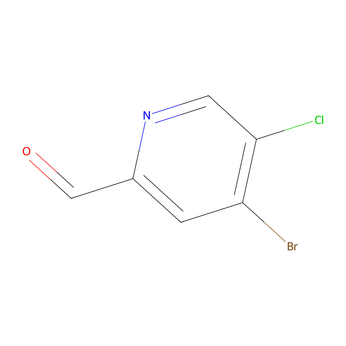 2-Pyridinecarboxaldehyde, 4-bromo-5-chloro- molecular structure, CAS 1256790-51-8