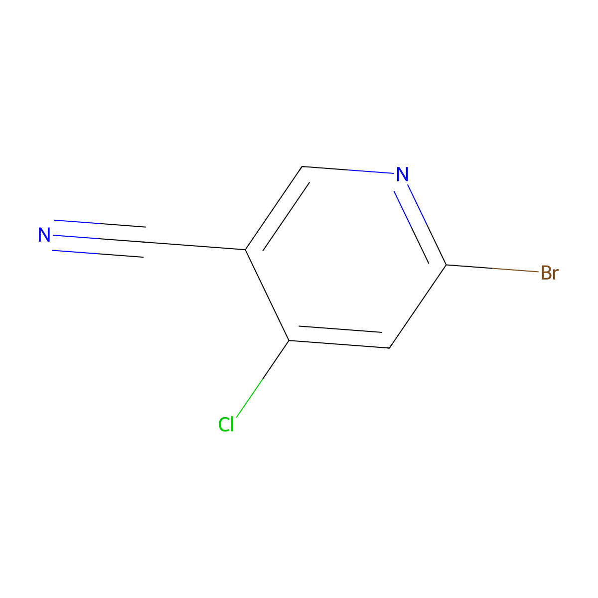 6-Bromo-4-chloronicotinonitrile molecular structure, CAS 1256790-67-6