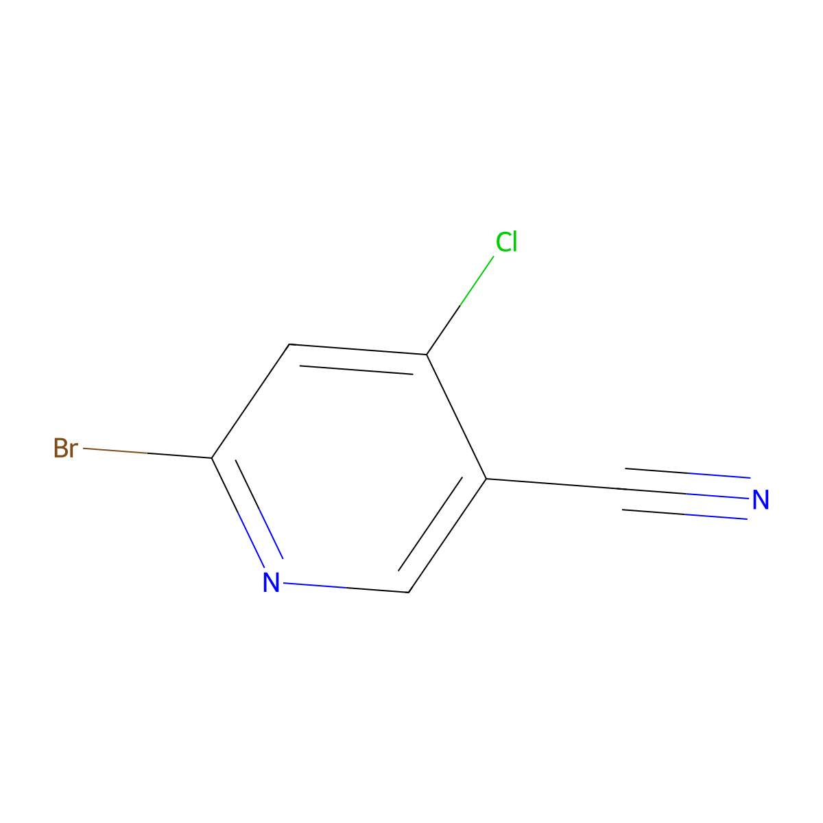 6-Bromo-4-chloronicotinonitrile molecular structure, CAS 1256790-67-6