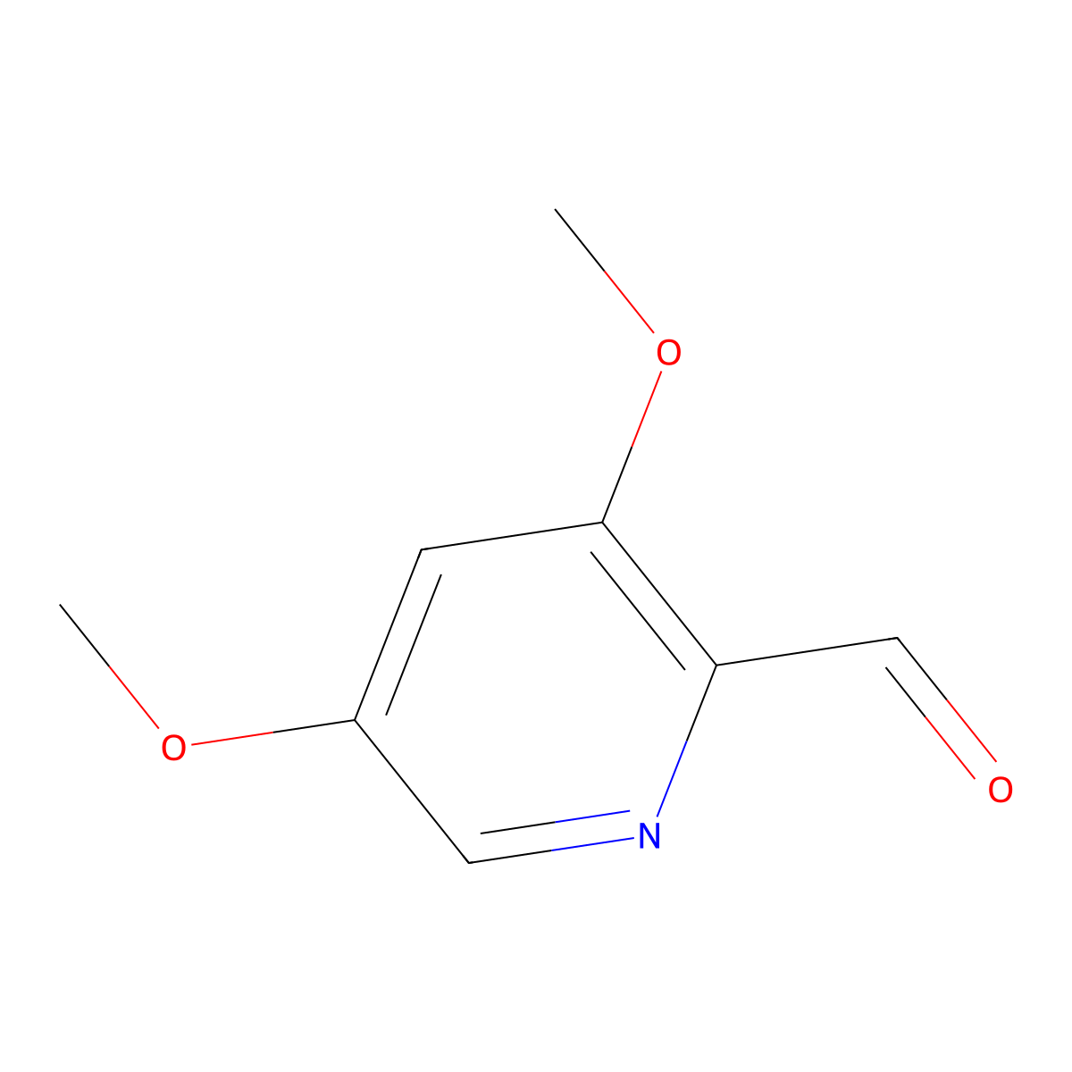 2-Pyridinecarboxaldehyde, 3,5-dimethoxy- molecular structure, CAS 1256790-69-8